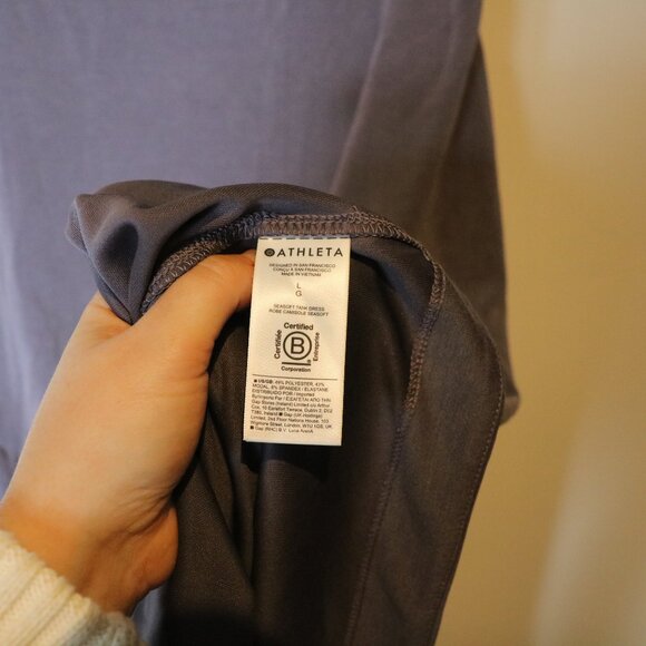 Athleta Seasoft Tank Dress Womens Large Dusk Violet Modal Crewneck Athletic - Picture 6 of 8